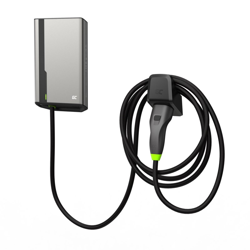 Green Cell GC EVGC021B2275 - Wallbox, 3,6 - 22 KW, 7,5 m, NFC Grey Aluminium Wall Built-in display LED Green Cell GC EVGC021B2275 - Wallbox, 3,6 - 22 KW, 7,5 m, NFC Grey Aluminium Wall Built-in display LED