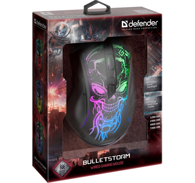Gaming, optic, wired mouse DEFENDER GM-928 BULLETSTORM 7200dpi 7P illuminate Gaming, optic, wired mouse DEFENDER GM-928 BULLETSTORM 7200dpi 7P illuminate