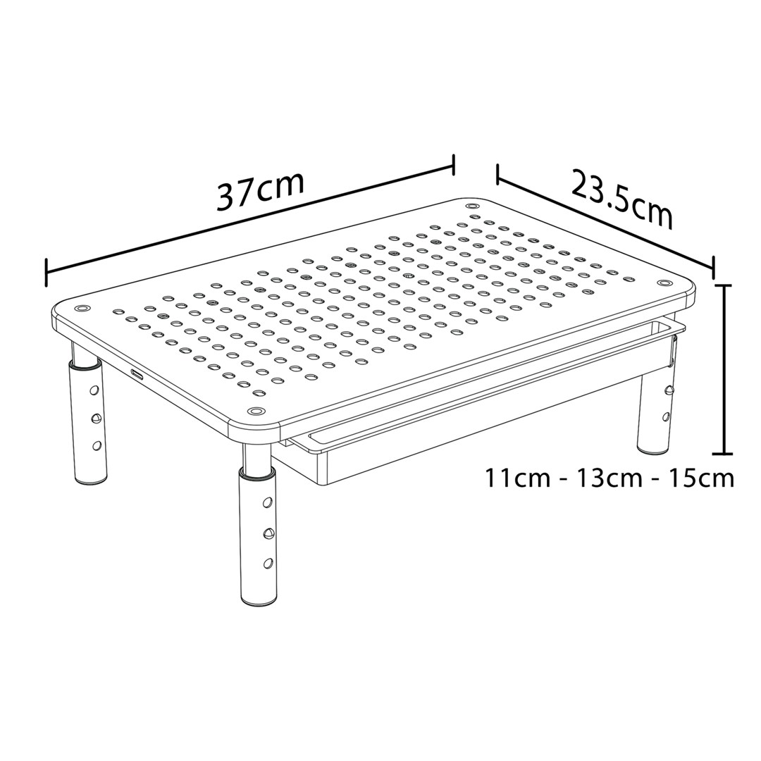 Maclean MC-946 Monitor Laptop Stand 13" - 32" 3-Level Height Adjustment with Drawer up to 20kg Sturdy Vented Maclean MC-946 Monitor Laptop Stand 13" - 32" 3-Level Height Adjustment with Drawer up to 20kg Sturdy Vented