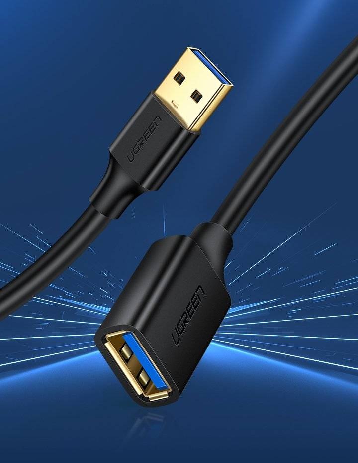 Ugreen extension cable adapter USB 3.0 (female) to USB 3.0 (male) 1 m (black) Ugreen extension cable adapter USB 3.0 (female) to USB 3.0 (male) 1 m (black)