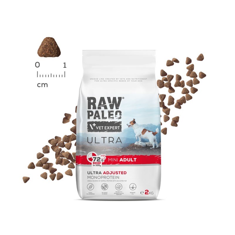 RAW PALEO Ultra Mini Adult Beef - dry dog food - 2 kg RAW PALEO Ultra Mini Adult Beef - dry dog food - 2 kg