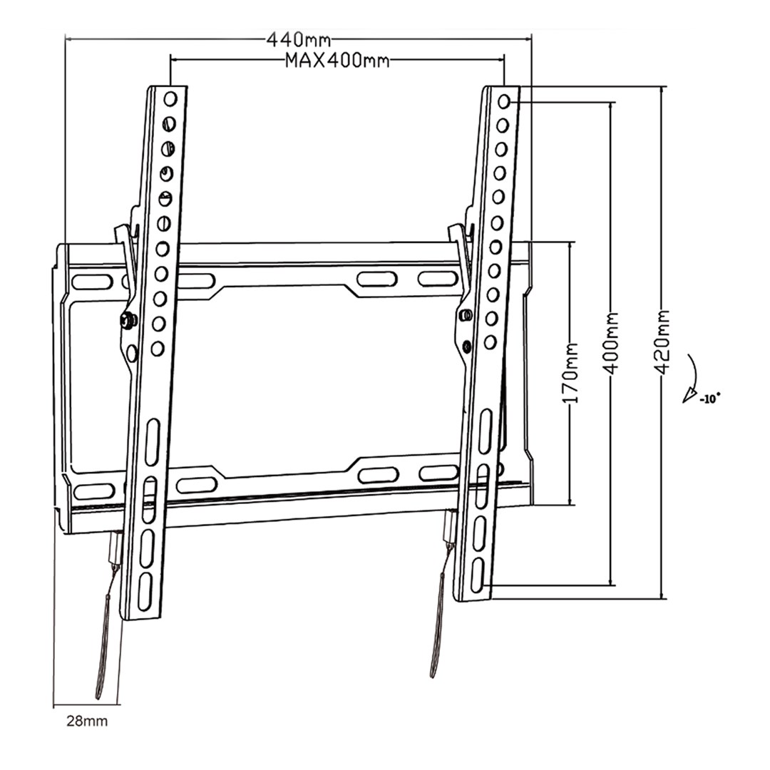 Maclean TV MC-412 Wall Mount Bracket 32"-70" VESA 400x400 45kg Tilting Universal Adjustable Spirit Level Mounting Accessories Maclean TV MC-412 Wall Mount Bracket 32"-70" VESA 400x400 45kg Tilting Universal Adjustable Spirit Level Mounting Accessories