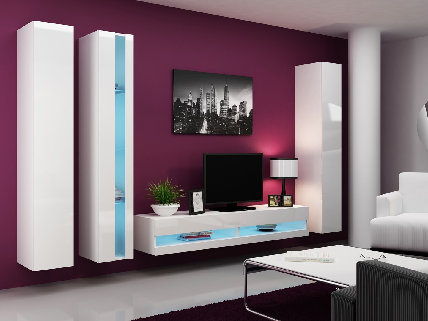 Cama Shelf unit VIGO NEW 180/40/30 white/white gloss Cama Shelf unit VIGO NEW 180/40/30 white/white gloss