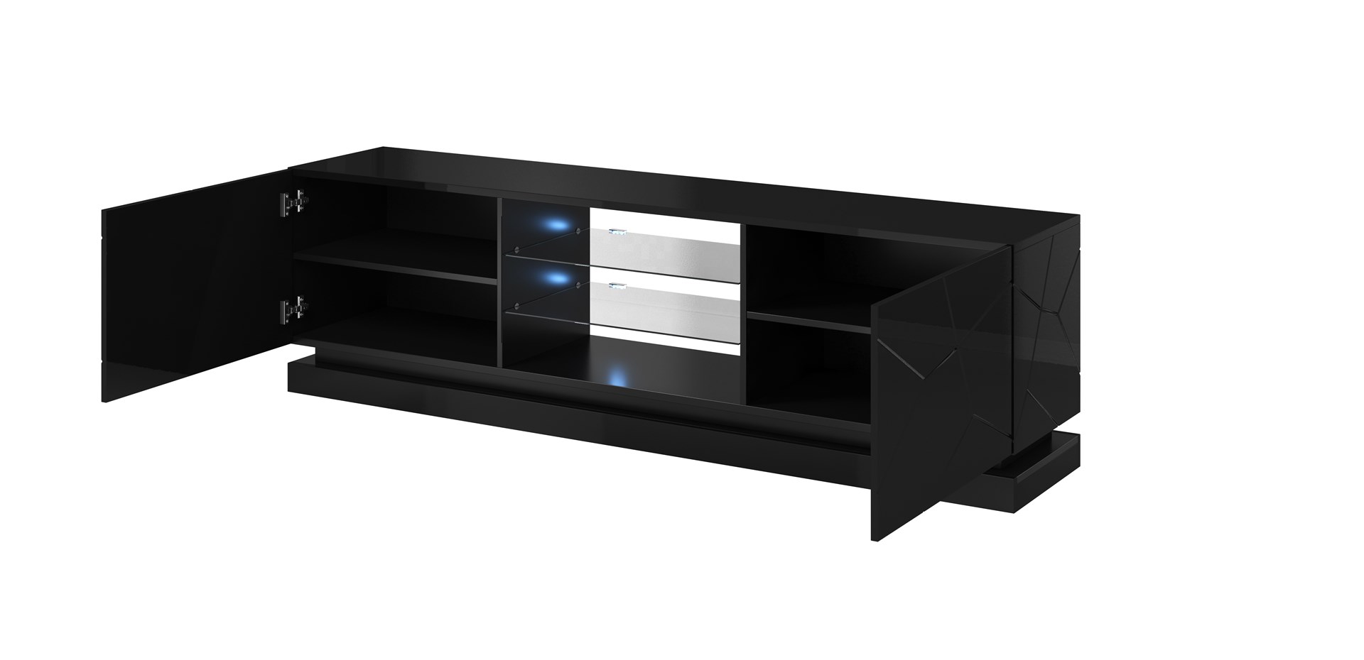 Cama TV cabinet QIU 200 MDF black gloss/black gloss Cama TV cabinet QIU 200 MDF black gloss/black gloss