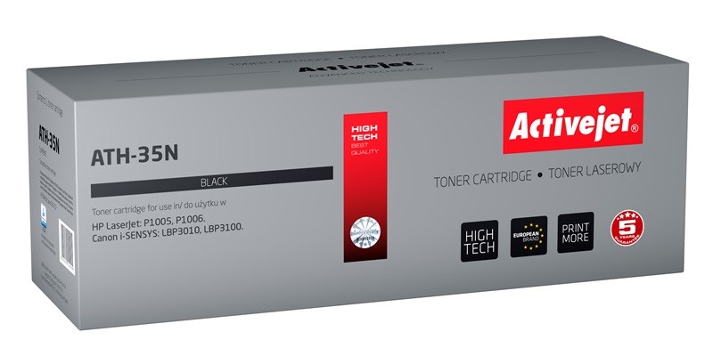 Activejet ATH-35N Toner (replacement for HP 35A CB435A, Canon CRG-712; Supreme; 1800 pages; black) Activejet ATH-35N Toner (replacement for HP 35A CB435A, Canon CRG-712; Supreme; 1800 pages; black)