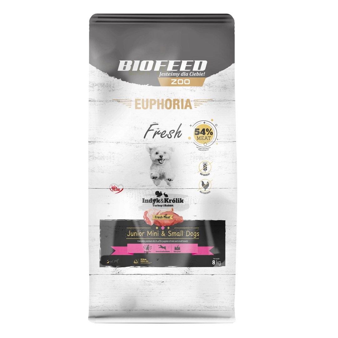 BIOFEED Euphoria Fresh  Junior Mini & Small Turkey with rabbit - dry dog food - 8kg BIOFEED Euphoria Fresh  Junior Mini & Small Turkey with rabbit - dry dog food - 8kg