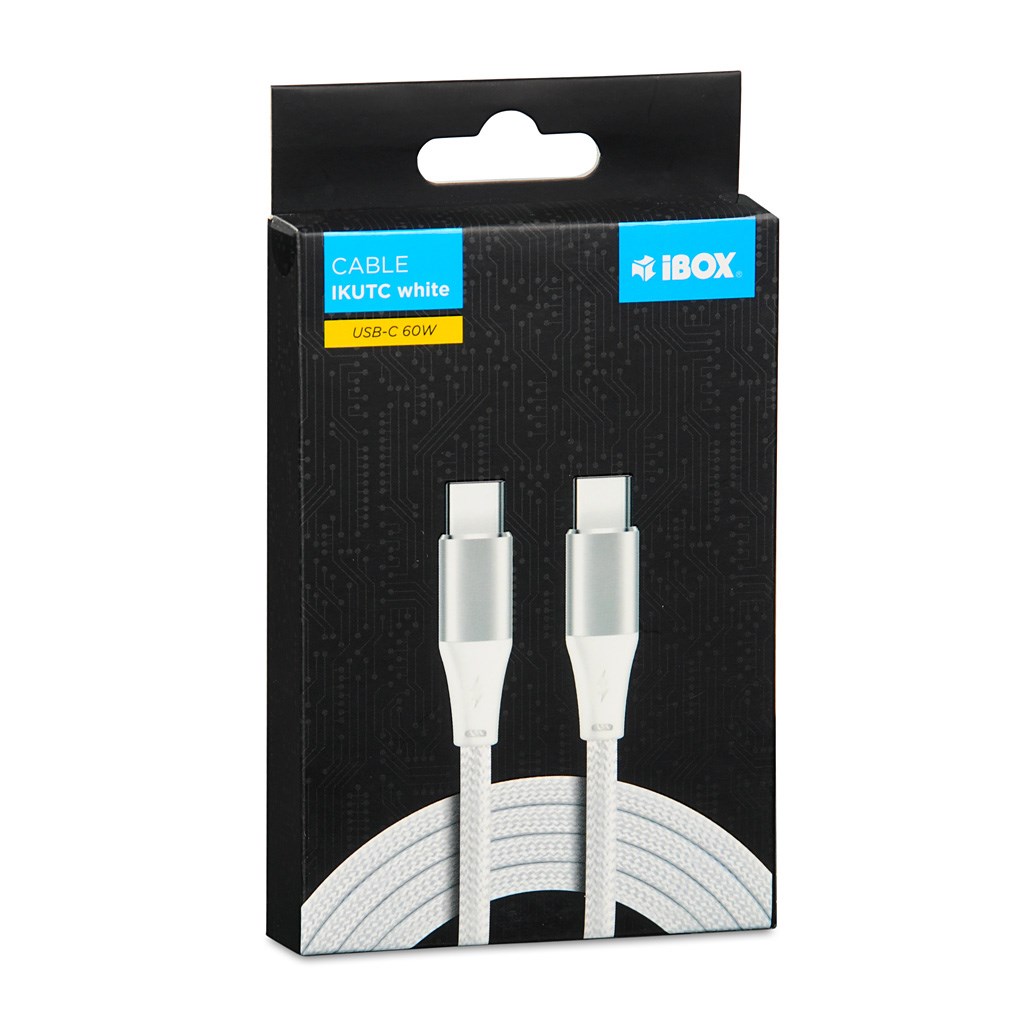 iBOX IKUTC USB-C cable 60W 1m White iBOX IKUTC USB-C cable 60W 1m White