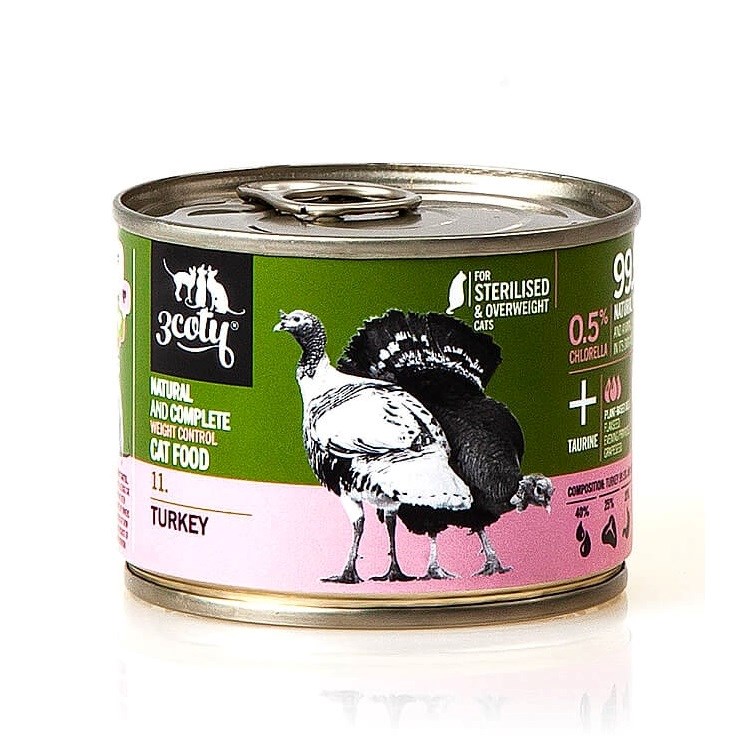 3COTY 11. Turkey Sterilised - wet cat food - 180g 3COTY 11. Turkey Sterilised - wet cat food - 180g