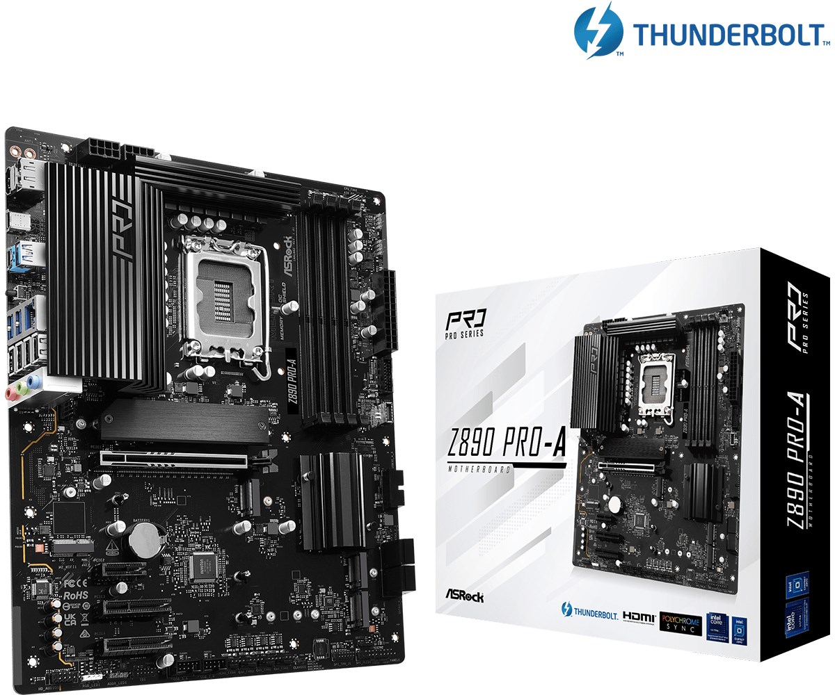 ASRock Z890 Pro-A Intel Z890 LGA 1851 (Socket V1) ATX motherboard ASRock Z890 Pro-A Intel Z890 LGA 1851 (Socket V1) ATX motherboard