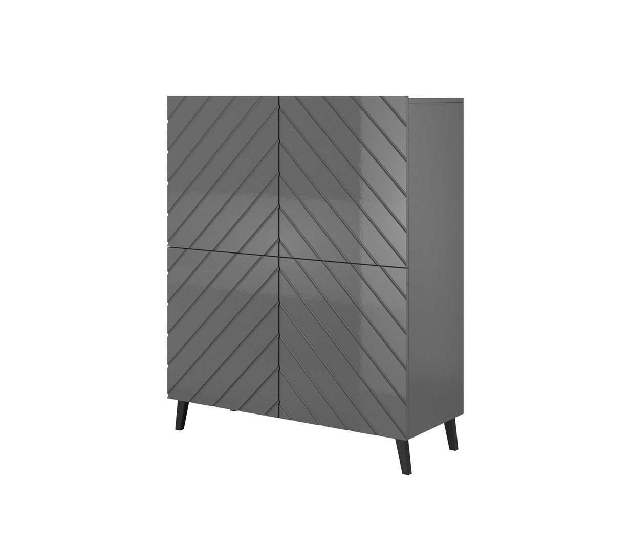 Shelving unit ABETO 100.5 x 40 x 121.5 cm graphite/glossy graphite Shelving unit ABETO 100.5 x 40 x 121.5 cm graphite/glossy graphite