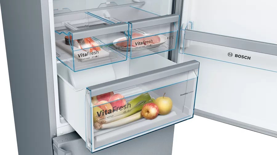 Bosch Serie 4 KGN397IEQ fridge-freezer Freestanding 368 L E Stainless steel Bosch Serie 4 KGN397IEQ fridge-freezer Freestanding 368 L E Stainless steel