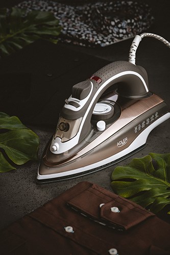 Adler AD 5030 iron Steam iron Ceramic soleplate 3000 W Brown, Grey, White Adler AD 5030 iron Steam iron Ceramic soleplate 3000 W Brown, Grey, White