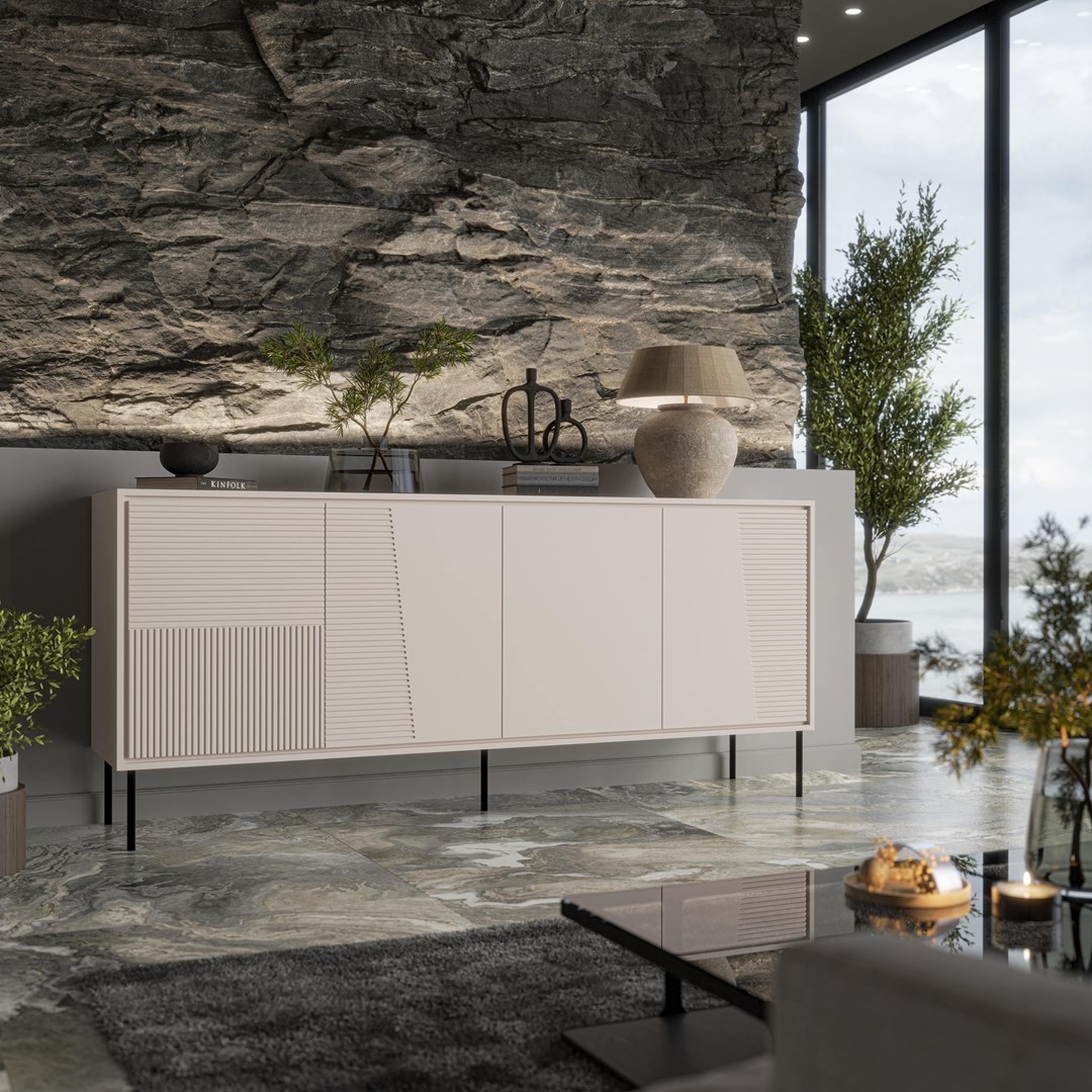 4D chest of drawers ABI 200x45x88 cashmere matt 4D chest of drawers ABI 200x45x88 cashmere matt