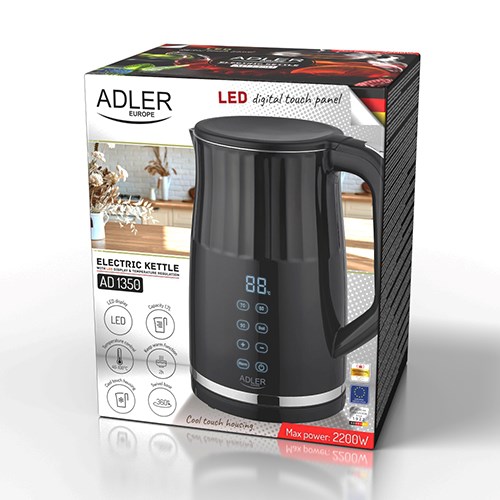 Adler AD 1350 1.7L temperature-controlled LED electric kettle Black Adler AD 1350 1.7L temperature-controlled LED electric kettle Black