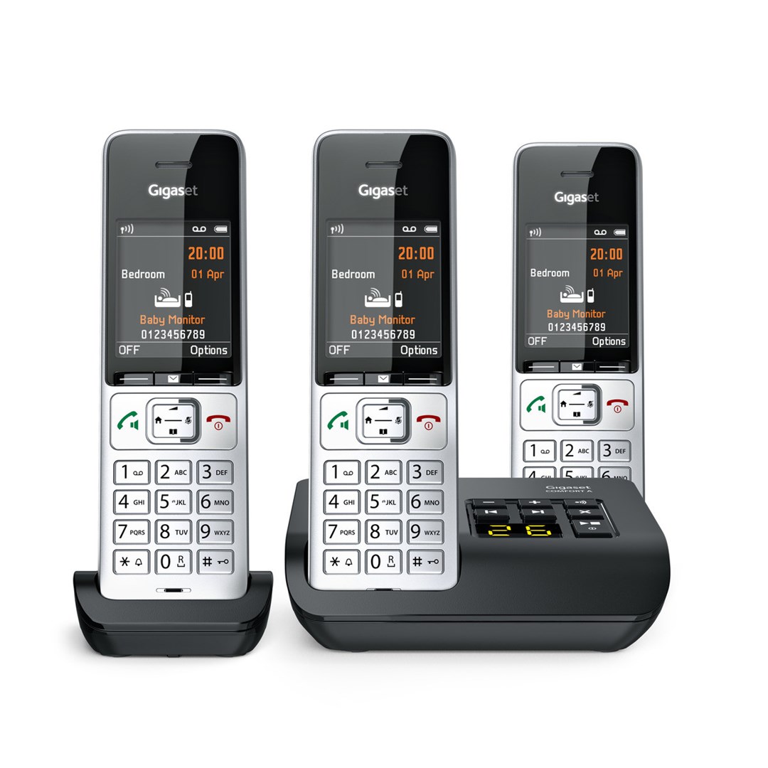 Gigaset COMFORT 500A Trio Analog/DECT telephone Caller ID Black, Silver Gigaset COMFORT 500A Trio Analog/DECT telephone Caller ID Black, Silver