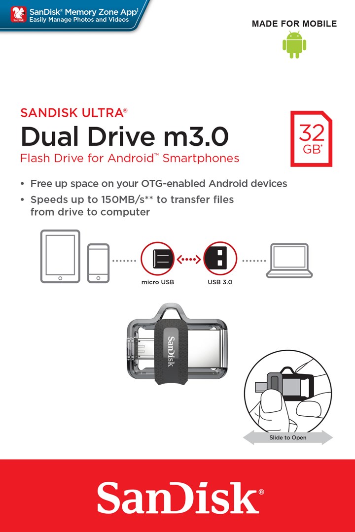 SanDisk Ultra Dual m3.0 USB flash drive 32 GB USB Type-A / Micro-USB 3.2 Gen 1 (3.1 Gen 1) Black, Silver, Transparent SanDisk Ultra Dual m3.0 USB flash drive 32 GB USB Type-A / Micro-USB 3.2 Gen 1 (3.1 Gen 1) Black, Silver, Transparent