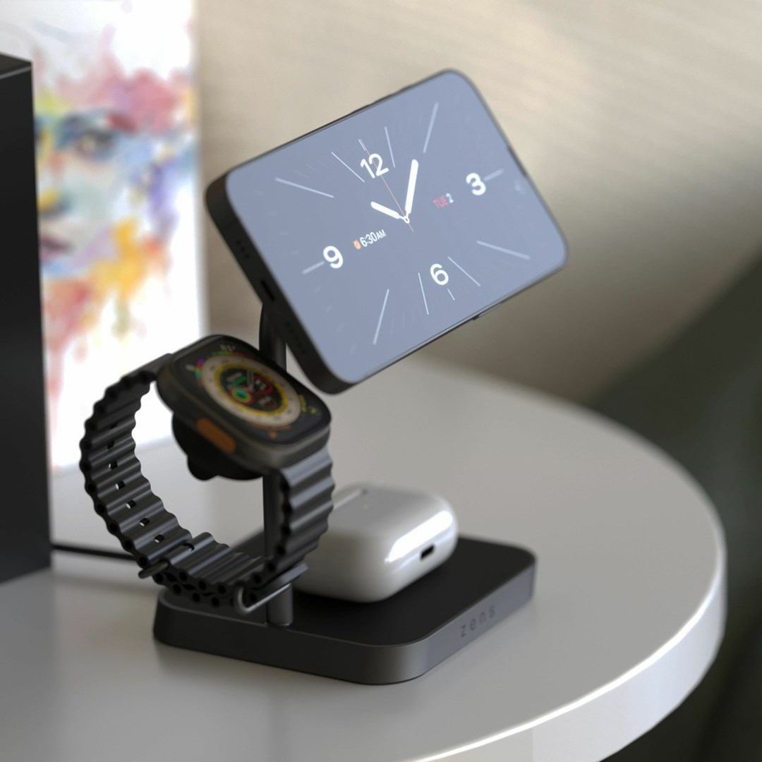 Zens Alum Series 3-in-1 Magnetic Wireless Charger Zens Alum Series 3-in-1 Magnetic Wireless Charger