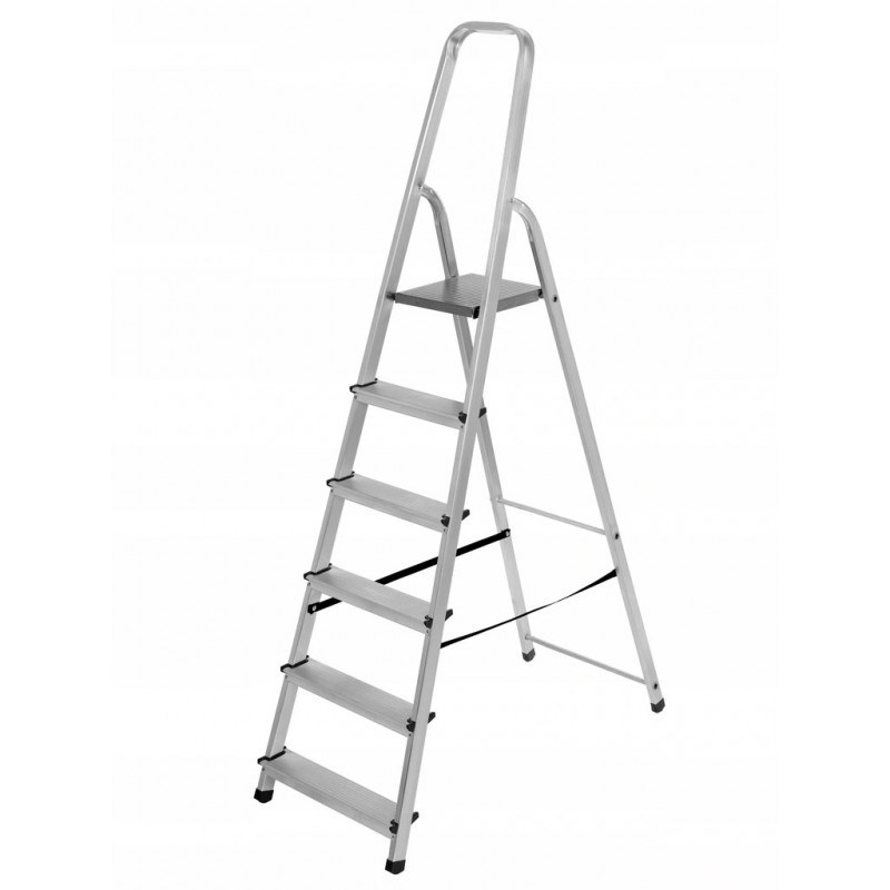 Aluminum ladder freestanding 6 steps 125kg Aluminum ladder freestanding 6 steps 125kg