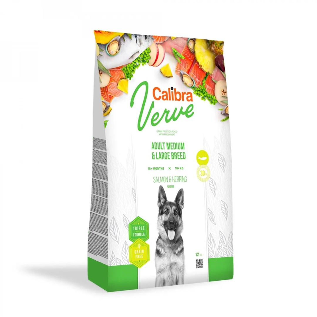 CALIBRA Verve Medium & Large Salmon and Herring - dry dog food - 12kg CALIBRA Verve Medium & Large Salmon and Herring - dry dog food - 12kg