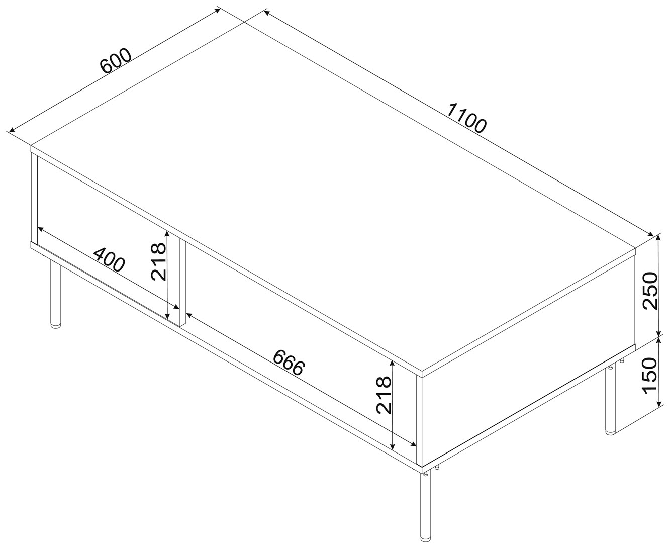 TRESSE bench/table 110x60x40 cashmere matt TRESSE bench/table 110x60x40 cashmere matt