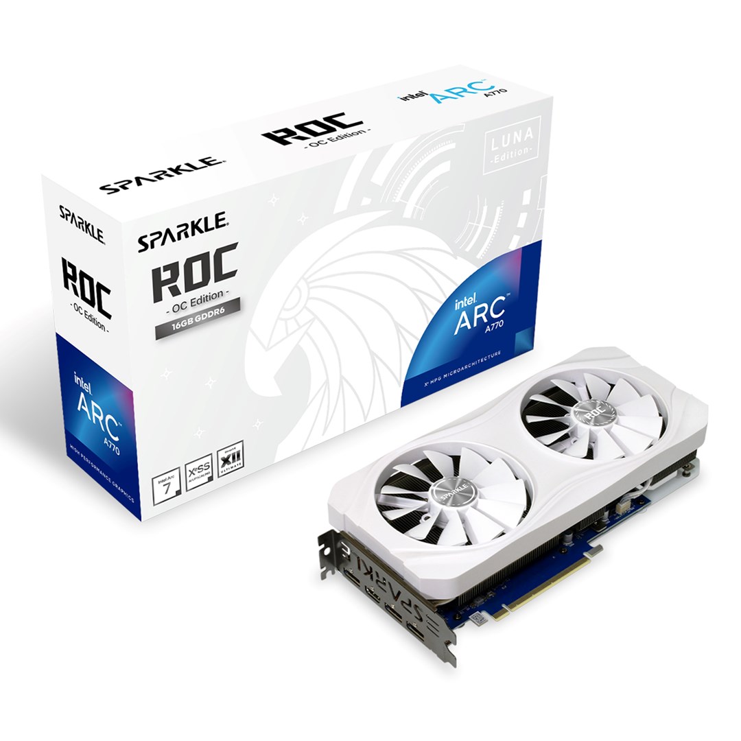 Sparkle Intel Arc A770 ROC Luna 16GB WH graphics card Sparkle Intel Arc A770 ROC Luna 16GB WH graphics card
