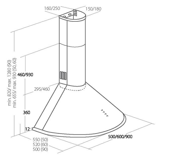 Akpo WK-4 Dandys Eco 50 Chimney Hood Inox Akpo WK-4 Dandys Eco 50 Chimney Hood Inox