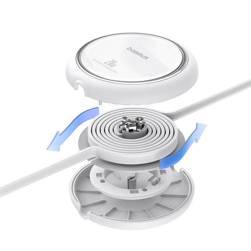 Baseus Free2Pull - 20 W USB-C to Lightning Retractable Cable, 1 m (white) Baseus Free2Pull - 20 W USB-C to Lightning Retractable Cable, 1 m (white)