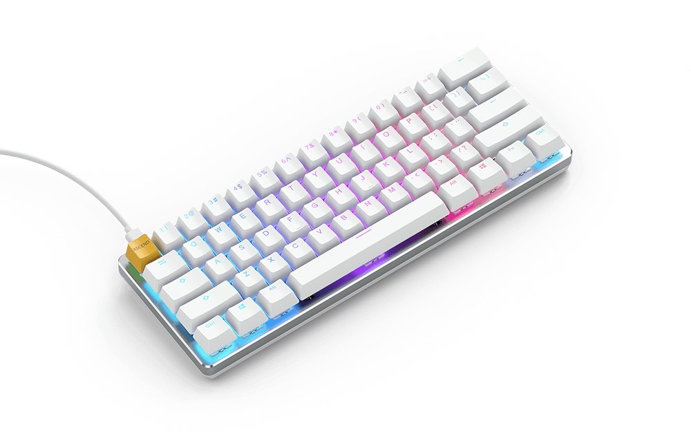 Glorious PC Gaming Race GMMK keyboard USB QWERTY US International Silver, White Glorious PC Gaming Race GMMK keyboard USB QWERTY US International Silver, White
