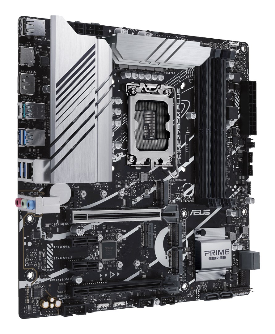 Asus | PRIME Z790M-PLUS | Processor family Intel | Processor socket LGA1700 | DDR5 DIMM | Memory slots 4 | Supported hard disk drive interfaces SATA, M.2 | Number of SATA connectors 4 | Chipset Intel Z790 | mATX Asus | PRIME Z790M-PLUS | Processor family Intel | Processor socket LGA1700 | DDR5 DIMM | Memory slots 4 | Supported hard disk drive interfaces SATA, M.2 | Number of SATA connectors 4 | Chipset Intel Z790 | mATX