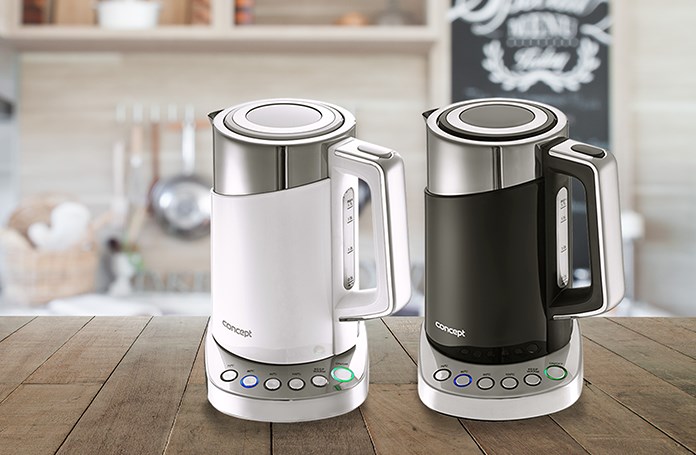 Concept RK3170 electric kettle 1.7 L 2200 W Stainless steel, White Concept RK3170 electric kettle 1.7 L 2200 W Stainless steel, White