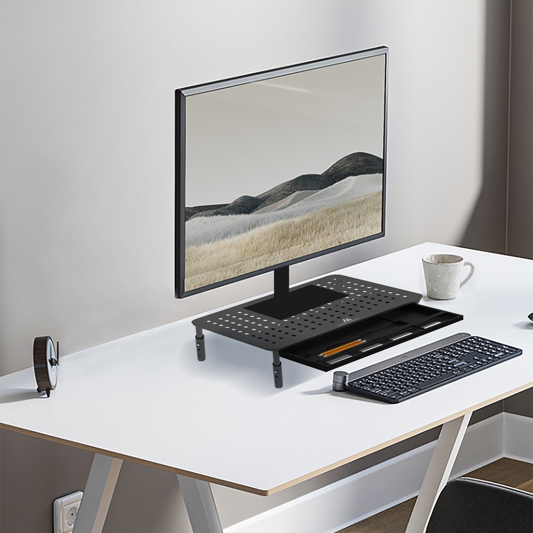 Maclean MC-946 Monitor Laptop Stand 13" - 32" 3-Level Height Adjustment with Drawer up to 20kg Sturdy Vented Maclean MC-946 Monitor Laptop Stand 13" - 32" 3-Level Height Adjustment with Drawer up to 20kg Sturdy Vented