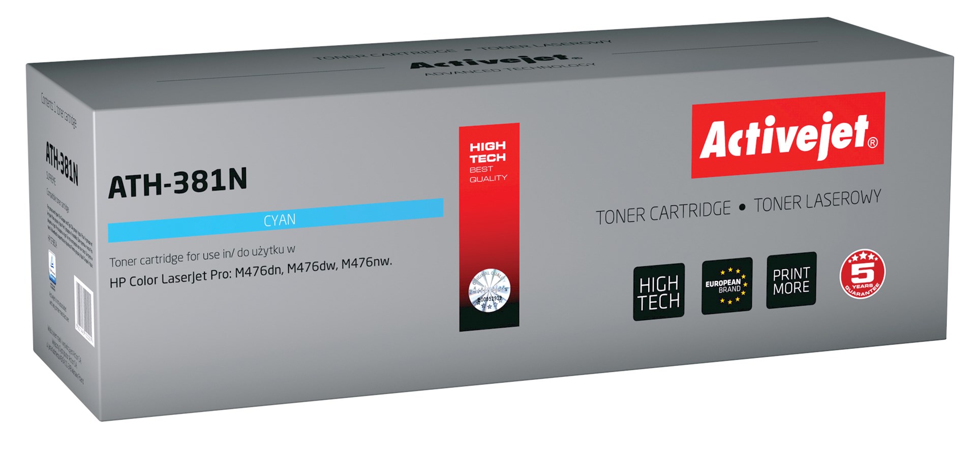 Activejet ATH-381N Toner (replacement for HP 312A CF381A; Supreme; 2700 pages; cyan) Activejet ATH-381N Toner (replacement for HP 312A CF381A; Supreme; 2700 pages; cyan)