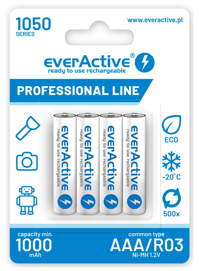Rechargeable batteries everActive Ni-MH R03 AAA 1050 mAh Professional Line Rechargeable batteries everActive Ni-MH R03 AAA 1050 mAh Professional Line