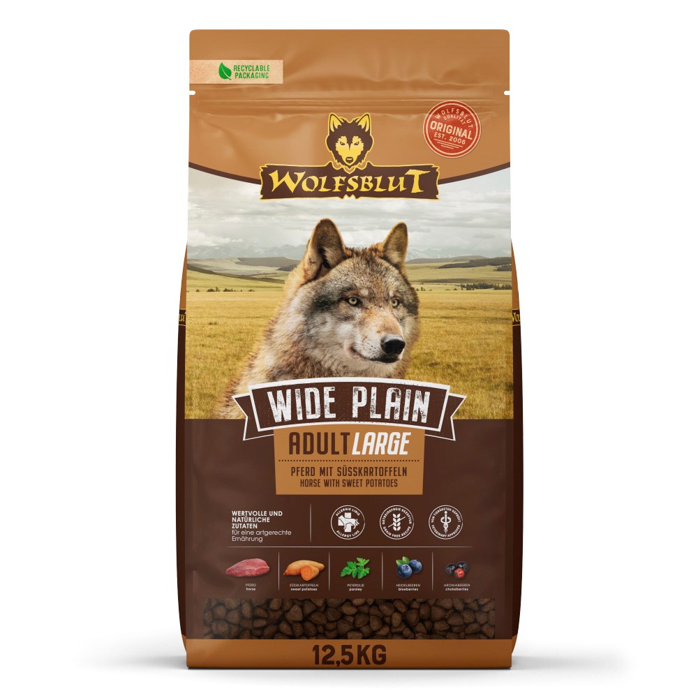 WOLFSBLUT Wide Plain Large Breed Horse with sweet potatoes - dry dog food - 12,5kg WOLFSBLUT Wide Plain Large Breed Horse with sweet potatoes - dry dog food - 12,5kg