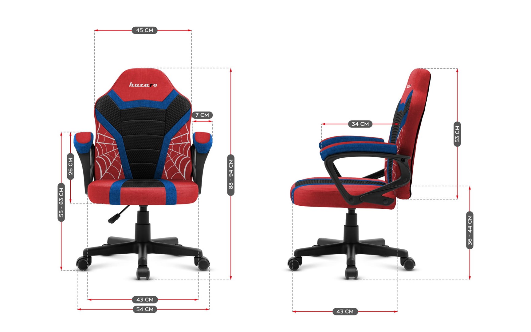 GAMING CHAIR FOR CHILD HUZARO RANGER 1.0 SPIDER GAMING CHAIR FOR CHILD HUZARO RANGER 1.0 SPIDER