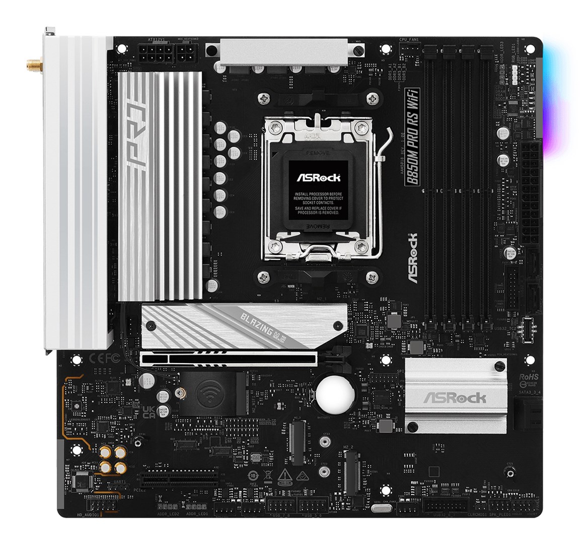 Asrock B850M Pro RS WiFi AMD B850 Socket AM5 micro ATX Asrock B850M Pro RS WiFi AMD B850 Socket AM5 micro ATX