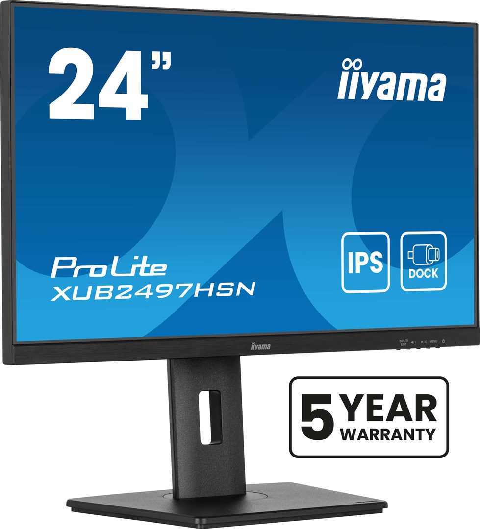 iiyama ProLite 24" IPS technology panel with USB-C dock and RJ45 (LAN) iiyama ProLite 24" IPS technology panel with USB-C dock and RJ45 (LAN)