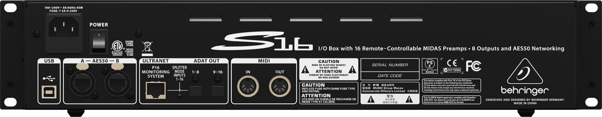 Behringer Digital Snake S16 audio module Behringer Digital Snake S16 audio module