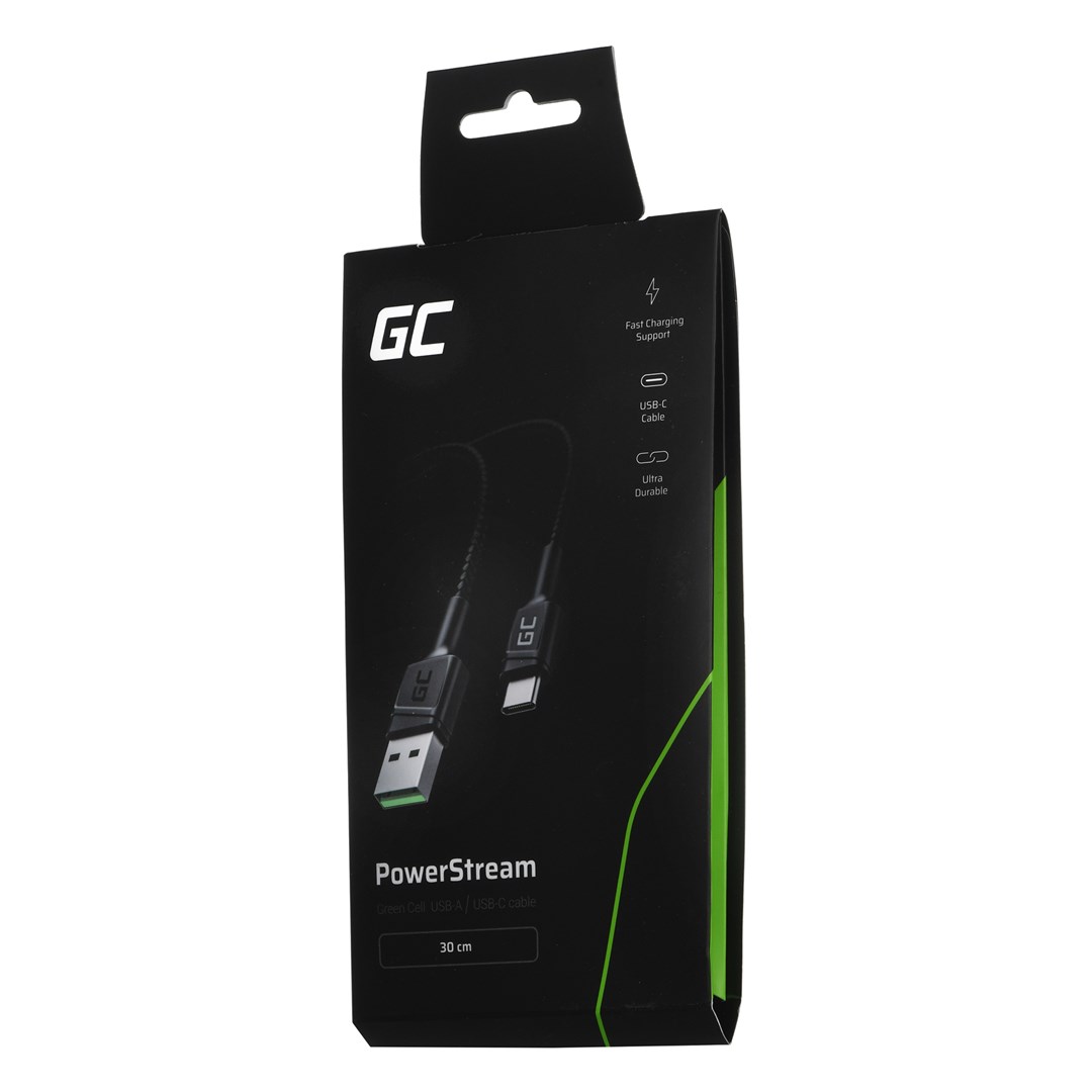 Green Cell KABGC25 USB cable 0.3 m USB A USB C Black Green Cell KABGC25 USB cable 0.3 m USB A USB C Black