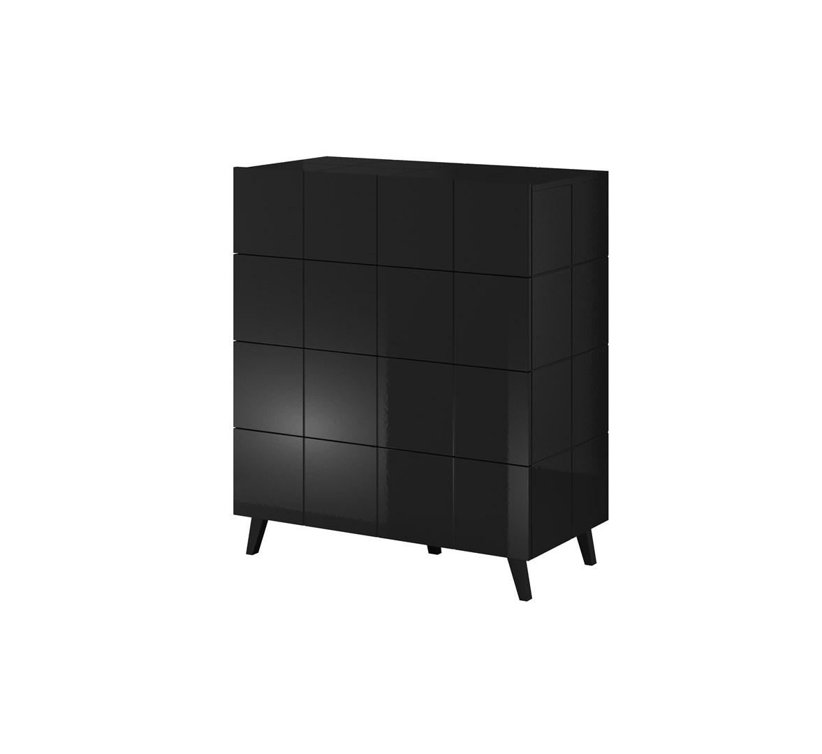Cama chest of drawers 4D REJA black gloss/black gloss Cama chest of drawers 4D REJA black gloss/black gloss