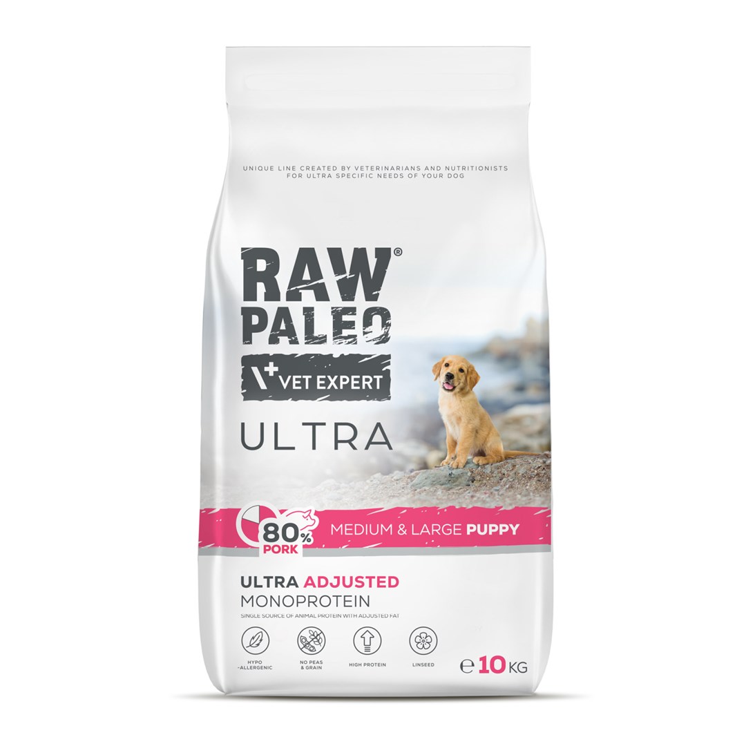 RAW PALEO Ultra Pork Medium & Large Puppy - dry dog food - 10kg RAW PALEO Ultra Pork Medium & Large Puppy - dry dog food - 10kg