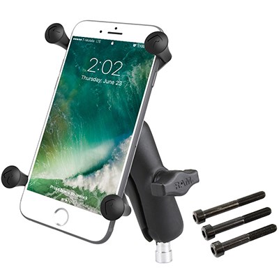 RAM Mounts X-Grip Large Phone Mount with Motorcycle Handlebar Clamp Base RAM Mounts X-Grip Large Phone Mount with Motorcycle Handlebar Clamp Base