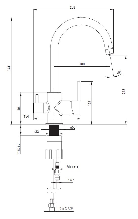 Kitchen faucet with water filter connection Kitchen faucet with water filter connection