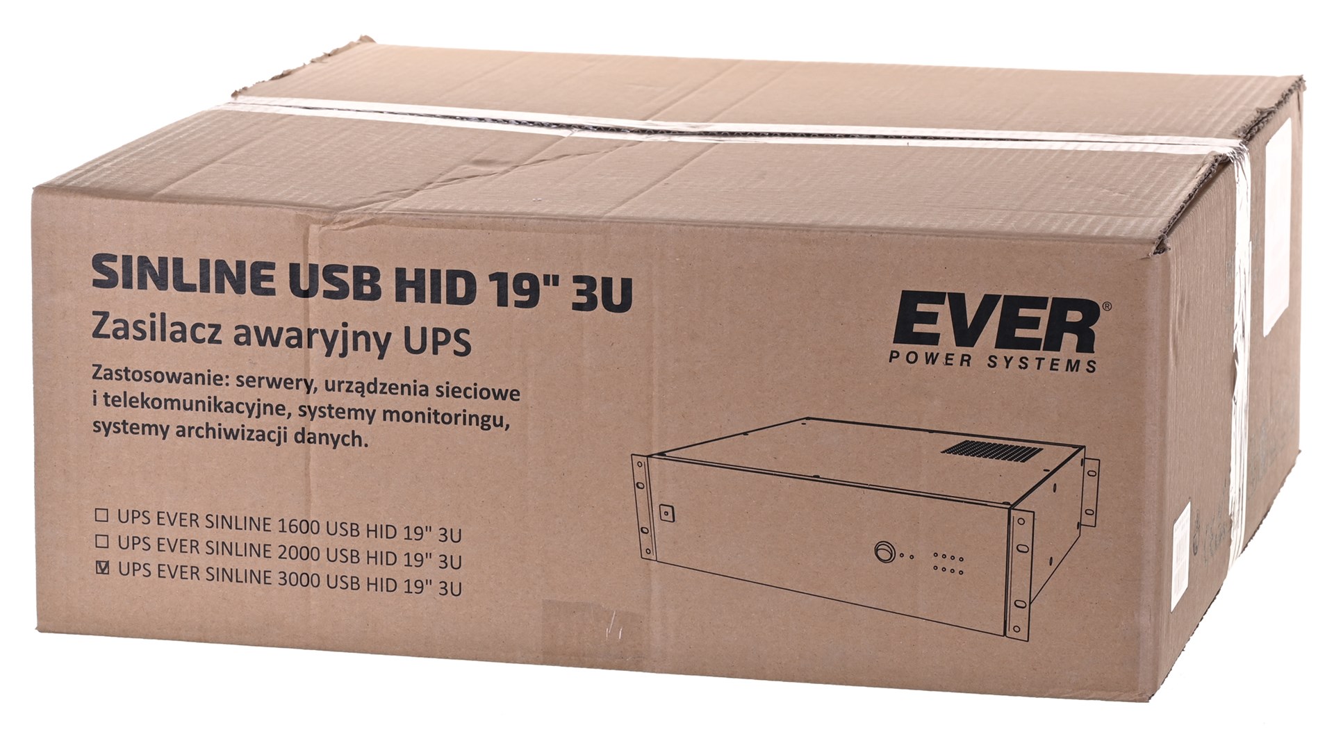 UPS EVER SINLINE 3000 USB HID 19" 3U UPS EVER SINLINE 3000 USB HID 19" 3U