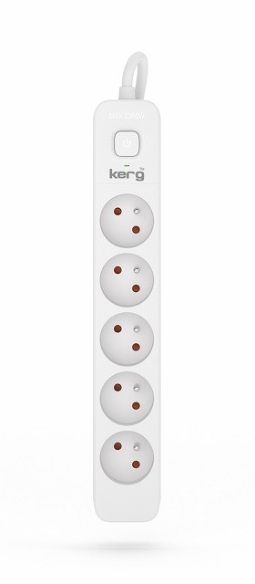 KERG power strip with switch 5 sockets 1,5m-10A KERG power strip with switch 5 sockets 1,5m-10A