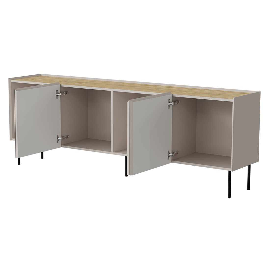 Cama FELLINI chest of drawers 200x40x70 cashmere + oiled oak top Cama FELLINI chest of drawers 200x40x70 cashmere + oiled oak top