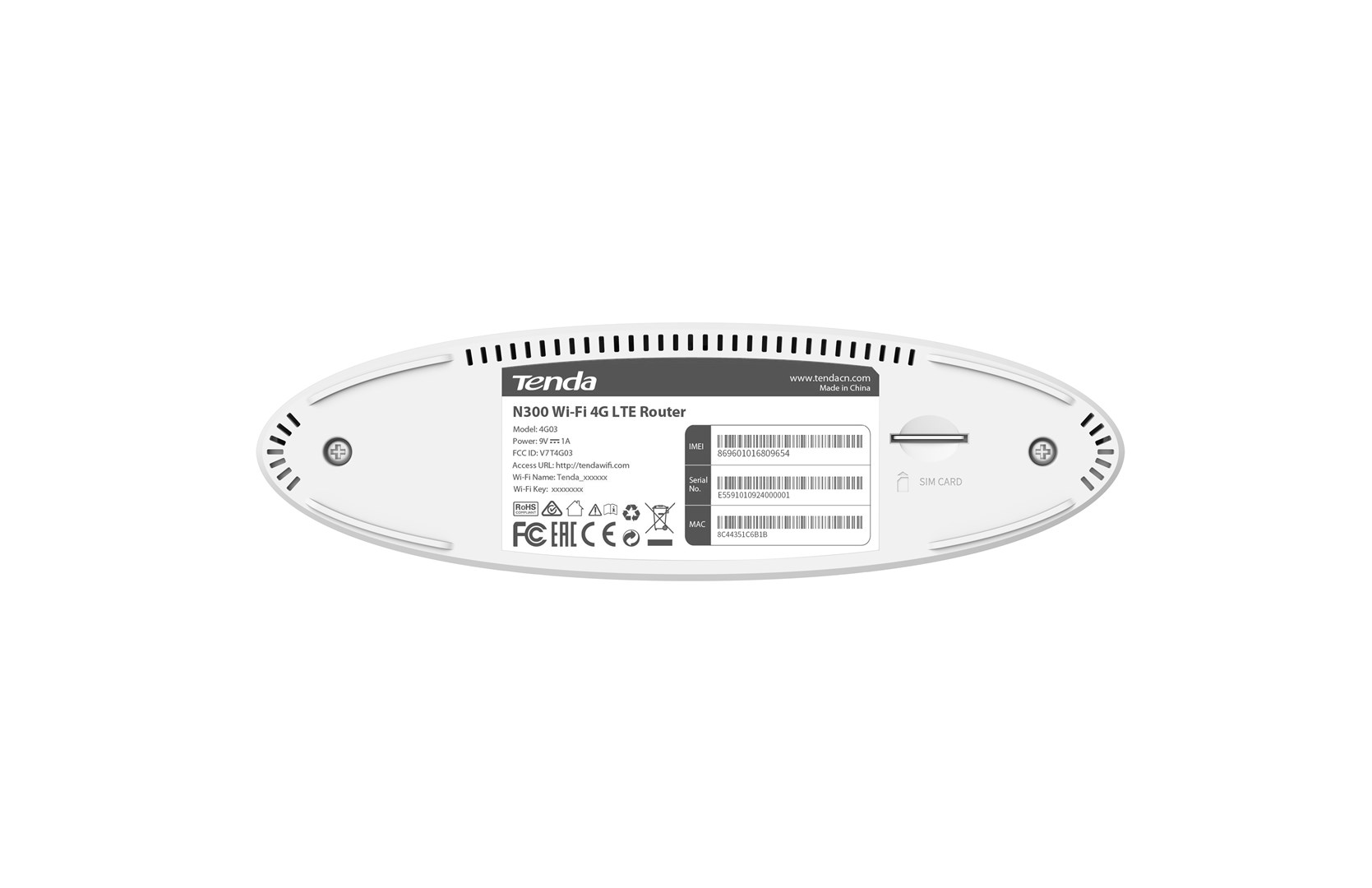 Tenda N300 wireless router Fast Ethernet Single-band (2.4 GHz) 4G White Tenda N300 wireless router Fast Ethernet Single-band (2.4 GHz) 4G White