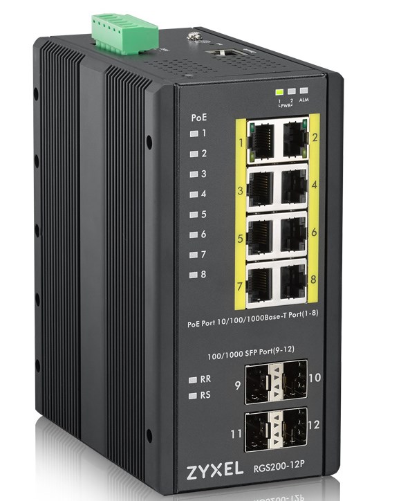 Zyxel RGS200-12P Managed L2 Gigabit Ethernet (10/100/1000) Power over Ethernet (PoE) Black Zyxel RGS200-12P Managed L2 Gigabit Ethernet (10/100/1000) Power over Ethernet (PoE) Black