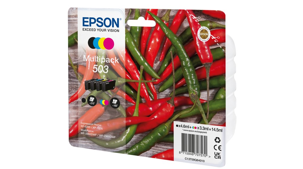 Epson 503 ink cartridge 4 pc(s) Original Standard Yield Black, Cyan, Magenta, Yellow Epson 503 ink cartridge 4 pc(s) Original Standard Yield Black, Cyan, Magenta, Yellow