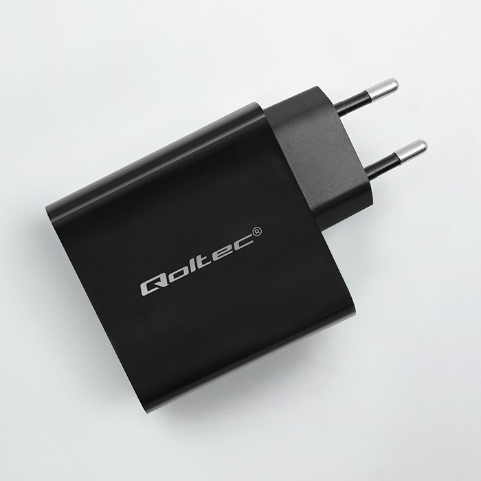 Qoltec 52381 Super Quick PD charger | 1xUSB-C | 1xUSB| 90W | 5-20V | 2.4-4.35A | Black Qoltec 52381 Super Quick PD charger | 1xUSB-C | 1xUSB| 90W | 5-20V | 2.4-4.35A | Black